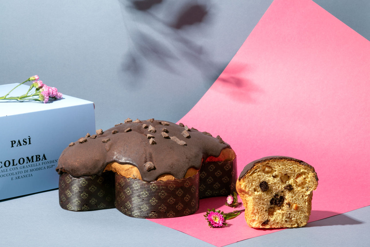 Colomba con granella fondete al "Cioccolato di Modica IGP" e Arancia