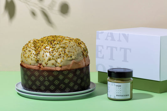 Panettone Artigianale Pistacchio con vasetto di crema al Pistacchio
