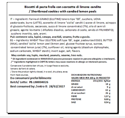 Biscotti con Scorzette di Limone