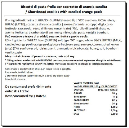 Biscotti con Scorzette di Arancia