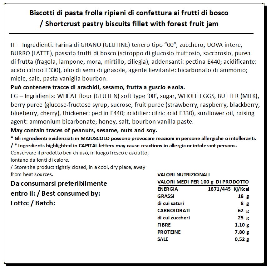 Biscotti Occhi di Bue con passata di Frutti di Bosco