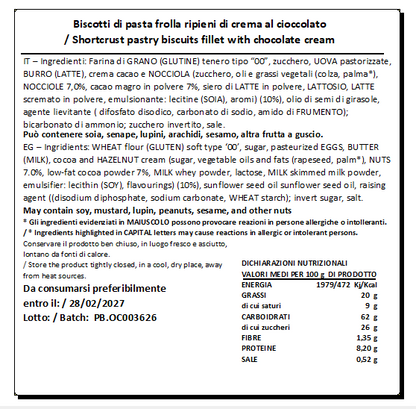 Biscotti Occhi di Bue con crema al Cioccolato